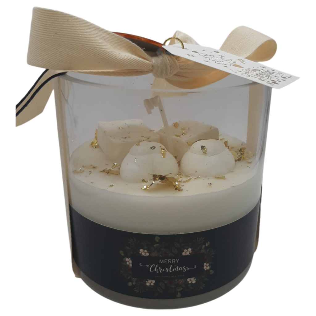 Αρωματικό κερί σε μεγάλο γυάλινο ποτήρι με wax melts