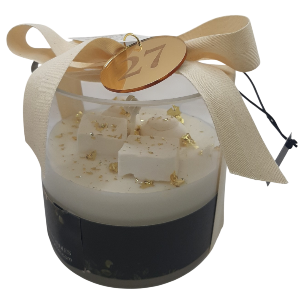 Αρωματικό κερί σε μεγάλο γυάλινο ποτήρι με wax melts