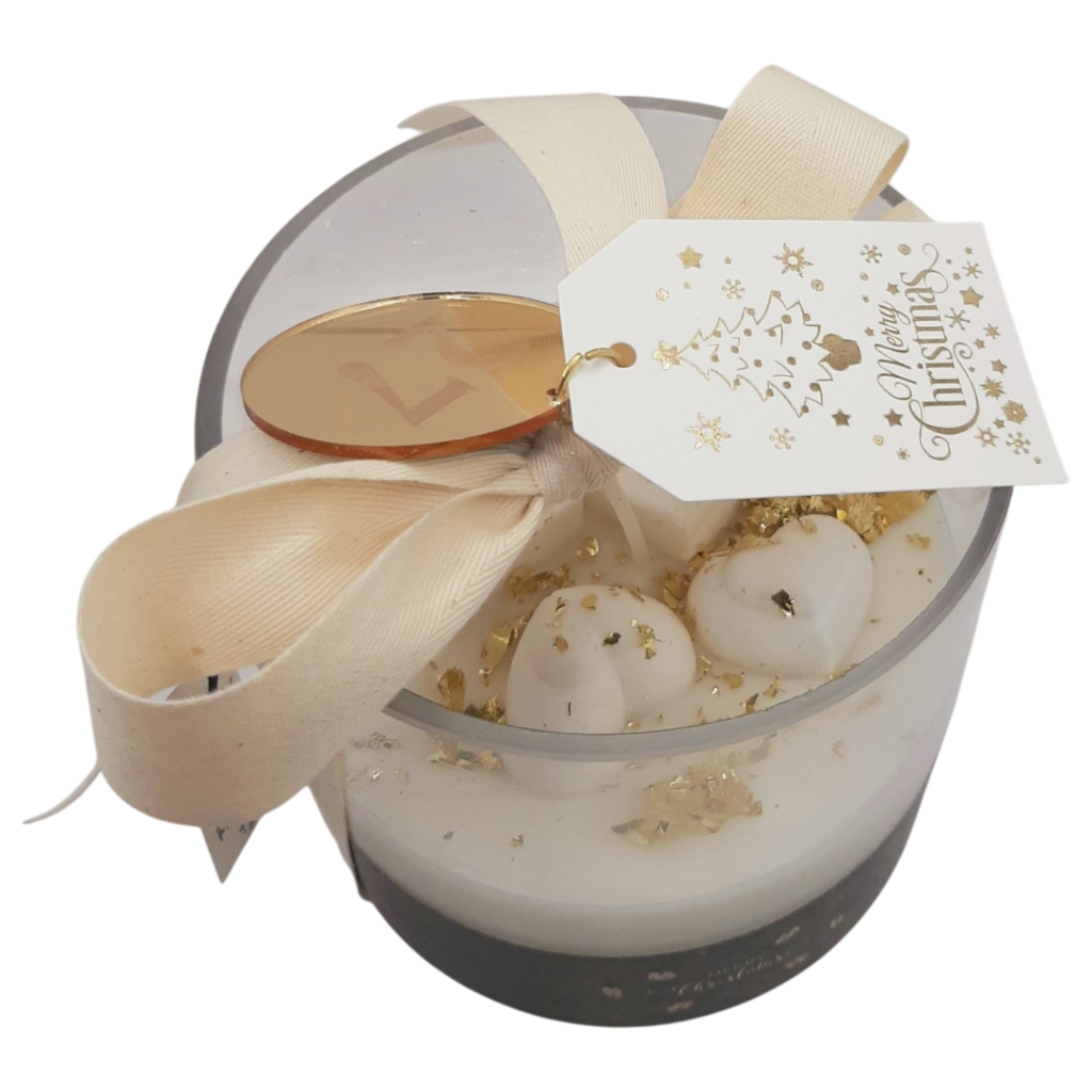 Αρωματικό κερί σε μεγάλο γυάλινο ποτήρι με wax melts
