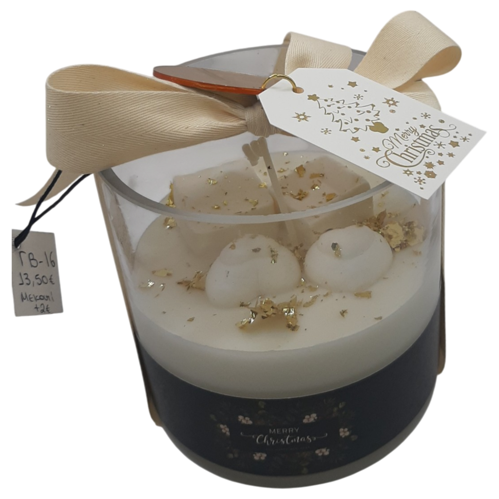 Αρωματικό κερί σε μεγάλο γυάλινο ποτήρι με wax melts