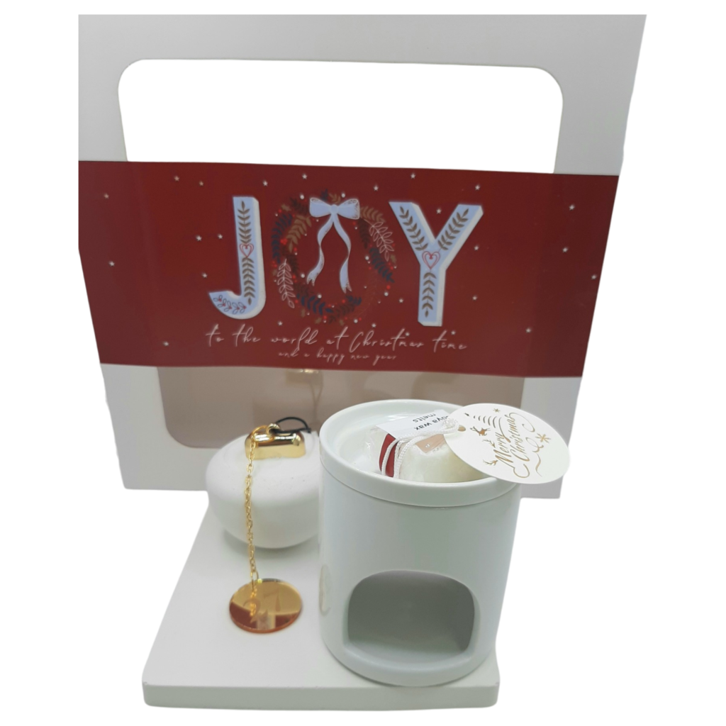 Σετ δώρου με κεραμικό καυστήρα, wax melts και κεραμικό στολίδι