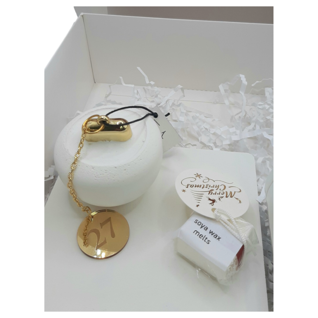 Σετ δώρου με κεραμικό καυστήρα, wax melts και κεραμικό στολίδι